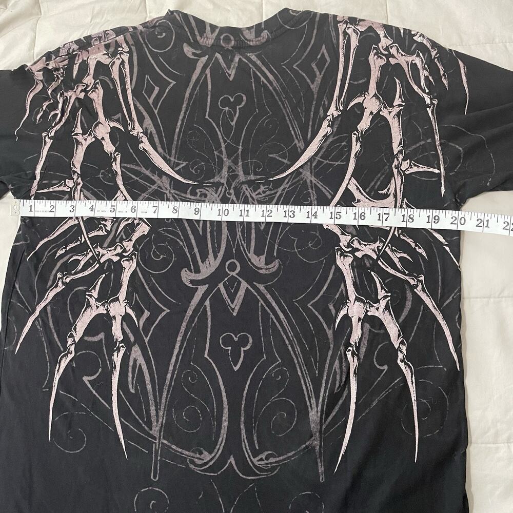 Affliction Skeleton T-Shirt Men M Medium Black Graphic Short Sleeve Cotton - Picture 5 of 7
